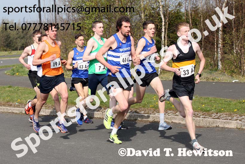 Senior mens 2019 Elswick Harirers Good Friday Road Relay, Newburn, Newcastle. Photo:  David T. Hewitson/Sports for All Pics